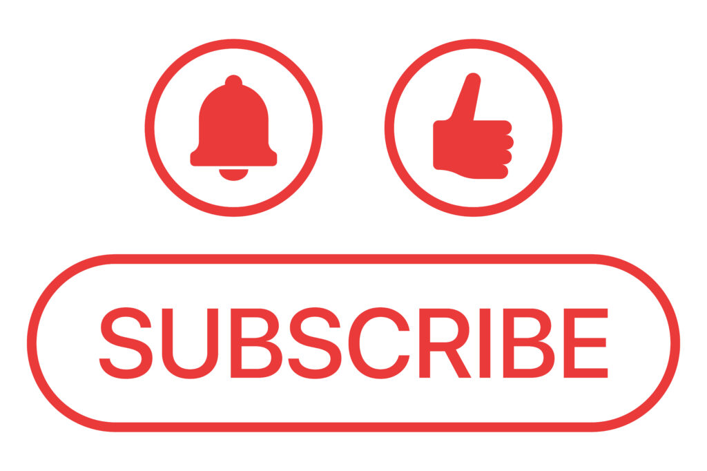 subscribe outline button with notification and thumbs up